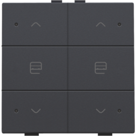 Commande de moteur double avec LED pour Niko Home Control, couleur anthracite coated