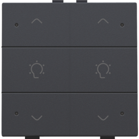 Commande de variateur double avec LED pour Niko Home Control, couleur anthracite coated