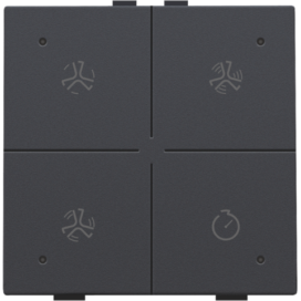 Commande de ventilation avec LED pour Niko Home Control, couleur anthracite coated