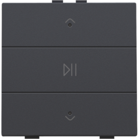 Commande audio simple avec LED pour Niko Home Control, couleur anthracite coated