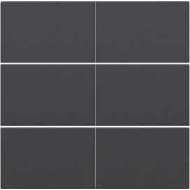 Set de finition pour bouton-poussoir sextuple, libre de potentiel, 24 V, couleur anthracite coated