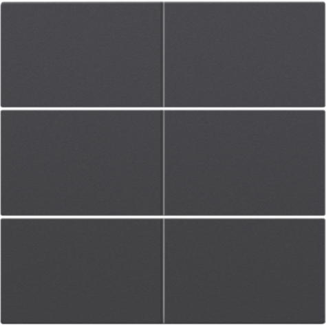 Set de finition pour bouton-poussoir sextuple, libre de potentiel, 24 V, couleur anthracite coated