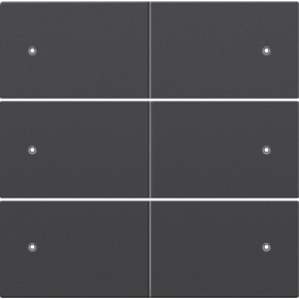 Set de finition pour bouton-poussoir sextuple, libre de potentiel, 24 V, avec LED, couleur anthracite coated