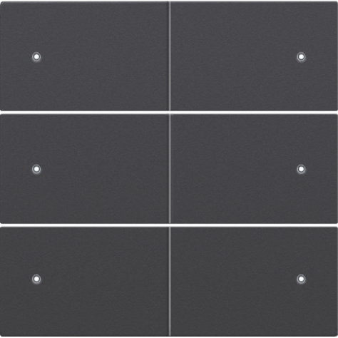 Set de finition pour bouton-poussoir sextuple, libre de potentiel, 24 V, avec LED, couleur anthracite coated