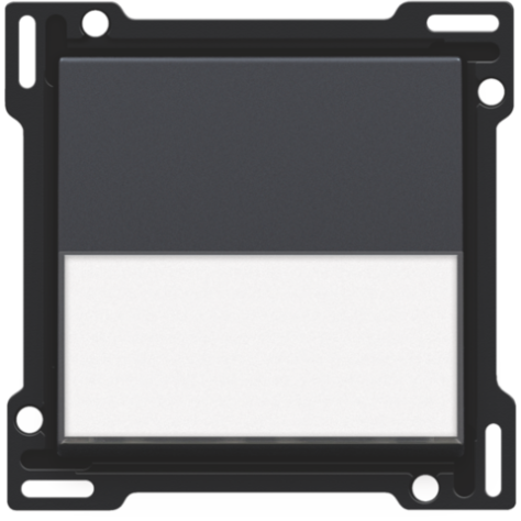 Set de finition avec porte-étiquette pour interrupteur ou bouton-poussoir simple, couleur anthracite coated