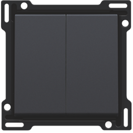 Set de finition pour interrupteur double allumage, interrupteur va-et-vient + bouton-poussoir N.O., interrupteur va-et-vient double ou bouton-poussoir double N.O. ou N.F., couleur anthracite coated