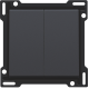 Set de finition pour interrupteur double allumage, interrupteur va-et-vient + bouton-poussoir N.O., interrupteur va-et-vient double ou bouton-poussoir double N.O. ou N.F., couleur anthracite coated