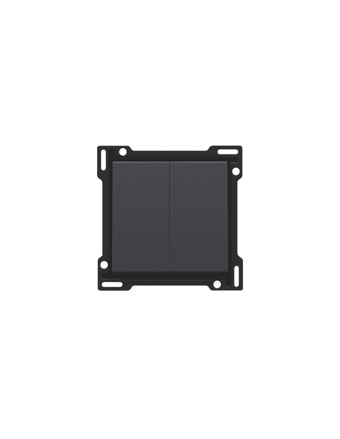 Set de finition pour interrupteur double allumage, interrupteur va-et-vient + bouton-poussoir N.O., interrupteur va-et-vient double ou bouton-poussoir double N.O. ou N.F., couleur anthracite coated