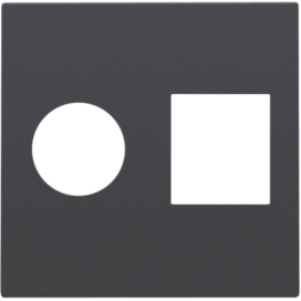 Set de finition pour connexion coaxiale simple et connexion réseau RJ45, couleur anthracite coated