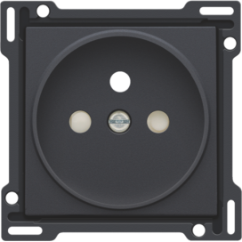 Set de finition pour prise de courant avec broche de terre et obturateurs de protection, profondeur d’encastrement de 21 mm, couleur anthracite coated