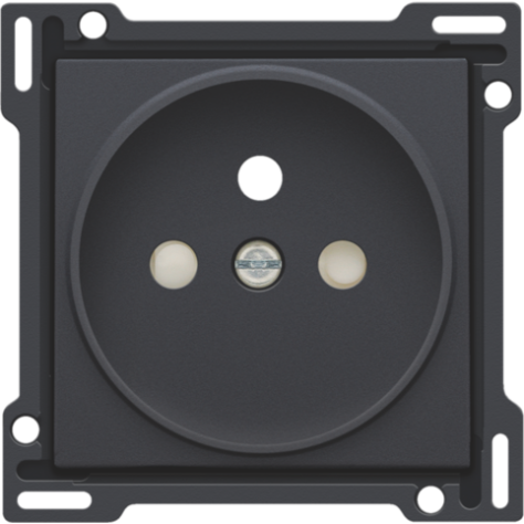 Set de finition pour prise de courant avec broche de terre et obturateurs de protection, profondeur d’encastrement de 21 mm, couleur anthracite coated