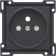 Set de finition pour prise de courant avec broche de terre et obturateurs de protection, profondeur d’encastrement de 21 mm, couleur anthracite coated