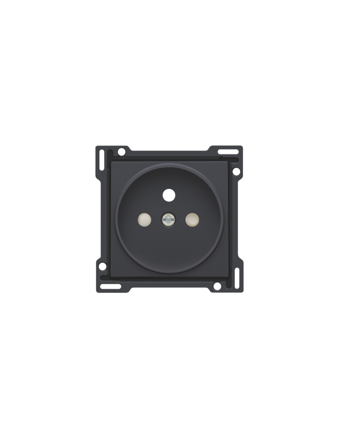 Set de finition pour prise de courant avec broche de terre et obturateurs de protection, profondeur d’encastrement de 21 mm, couleur anthracite coated