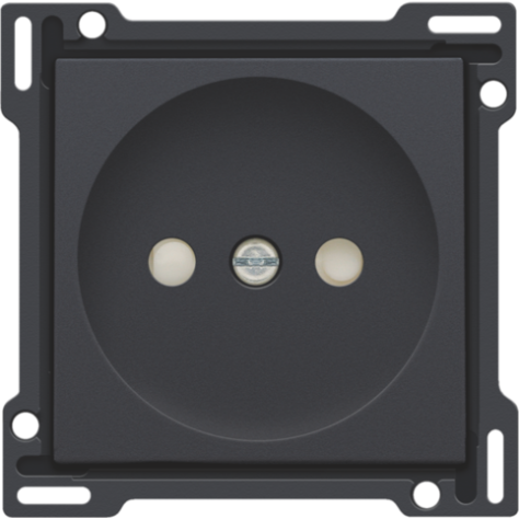 Set de finition pour prise de courant sans terre, avec obturateurs de protection, profondeur d’encastrement de 21 mm, couleur anthracite coated