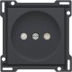 Set de finition pour prise de courant sans terre, avec obturateurs de protection, profondeur d’encastrement de 21 mm, couleur anthracite coated