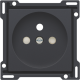 Set de finition pour prise de courant avec broche de terre et obturateurs de protection, profondeur d’encastrement de 28,5 mm, couleur anthracite coated