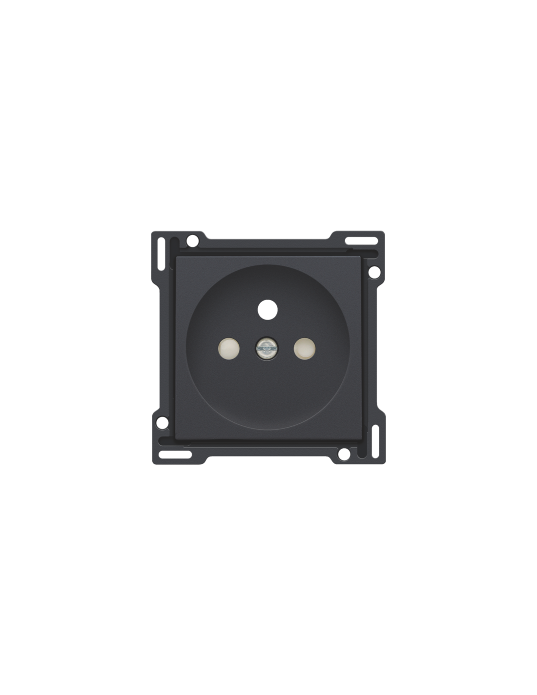 Set de finition pour prise de courant avec broche de terre et obturateurs de protection, profondeur d’encastrement de 28,5 mm, couleur anthracite coated