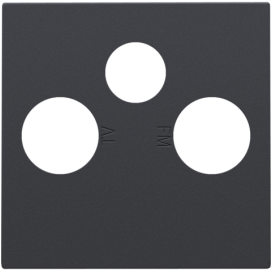 Set de finition pour 2 connexions coaxiale simples pour TV, FM et une connexion satellite, couleur anthracite coated