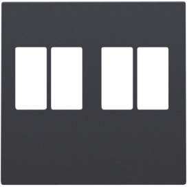 Set de finition pour prise double pour haut-parleur, couleur anthracite coated
