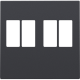 Set de finition pour prise double pour haut-parleur, couleur anthracite coated