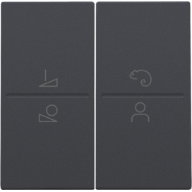 Set de finition pour un interrupteur ou un bouton-poussoir sans fil avec 4 boutons de commande et une commande de LED, couleur anthracite coated