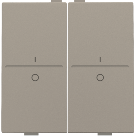 Touche double avec marquage I et 0 pour interrupteur sans fil ou bouton-poussoir à 4 boutons de commande, couleur bronze coated