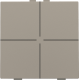 Bouton-poussoir quadruple pour Niko Home Control, couleur bronze coated