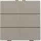 Bouton-poussoir sextuple pour Niko Home Control, couleur bronze coated