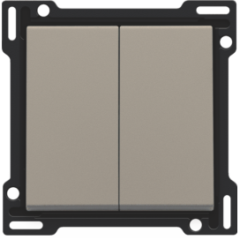 Set de finition pour interrupteur double allumage, interrupteur va-et-vient + bouton-poussoir N.O., interrupteur va-et-vient double ou bouton-poussoir double N.O. ou N.F., couleur bronze coated