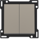 Set de finition pour interrupteur double allumage, interrupteur va-et-vient + bouton-poussoir N.O., interrupteur va-et-vient double ou bouton-poussoir double N.O. ou N.F., couleur bronze coated