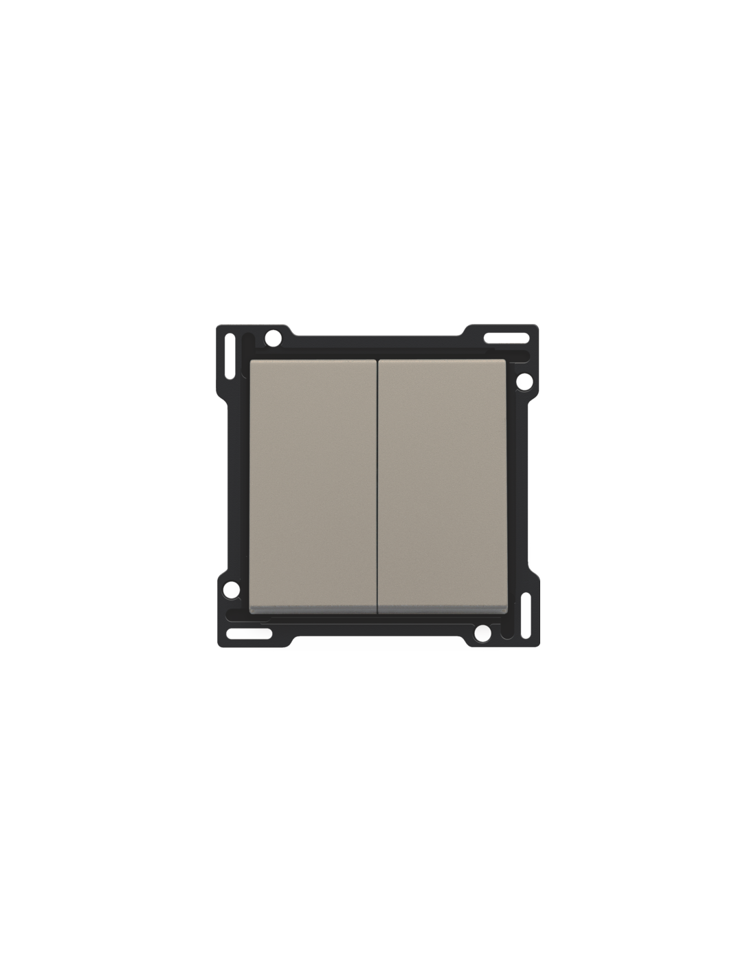 Set de finition pour interrupteur double allumage, interrupteur va-et-vient + bouton-poussoir N.O., interrupteur va-et-vient double ou bouton-poussoir double N.O. ou N.F., couleur bronze coated