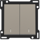 Set de finition avec double voyant pour interrupteur double allumage, interrupteur va-et-vient + bouton-poussoir N.O., interrupteur va-et-vient double ou bouton-poussoir double N.O. ou N.F., couleur bronze coated