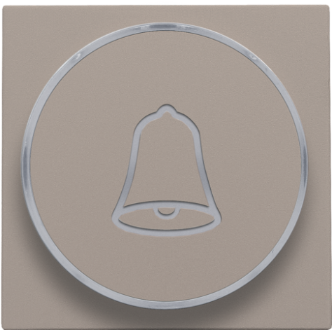 Set de finition avec anneau transparent avec symbole sonnette pour bouton-poussoir 6 A avec LED couleur ambre avec culot E10, couleur bronze coated