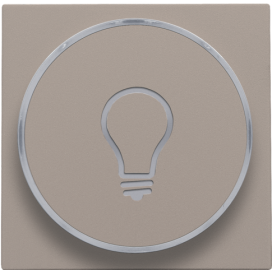 Set de finition avec anneau transparent avec symbole lampe pour bouton-poussoir 6 A avec LED couleur ambre avec culot E10, couleur bronze coated