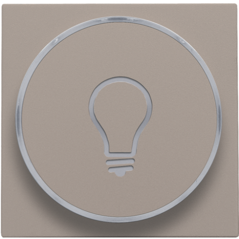 Set de finition avec anneau transparent avec symbole lampe pour bouton-poussoir 6 A avec LED couleur ambre avec culot E10, couleur bronze coated