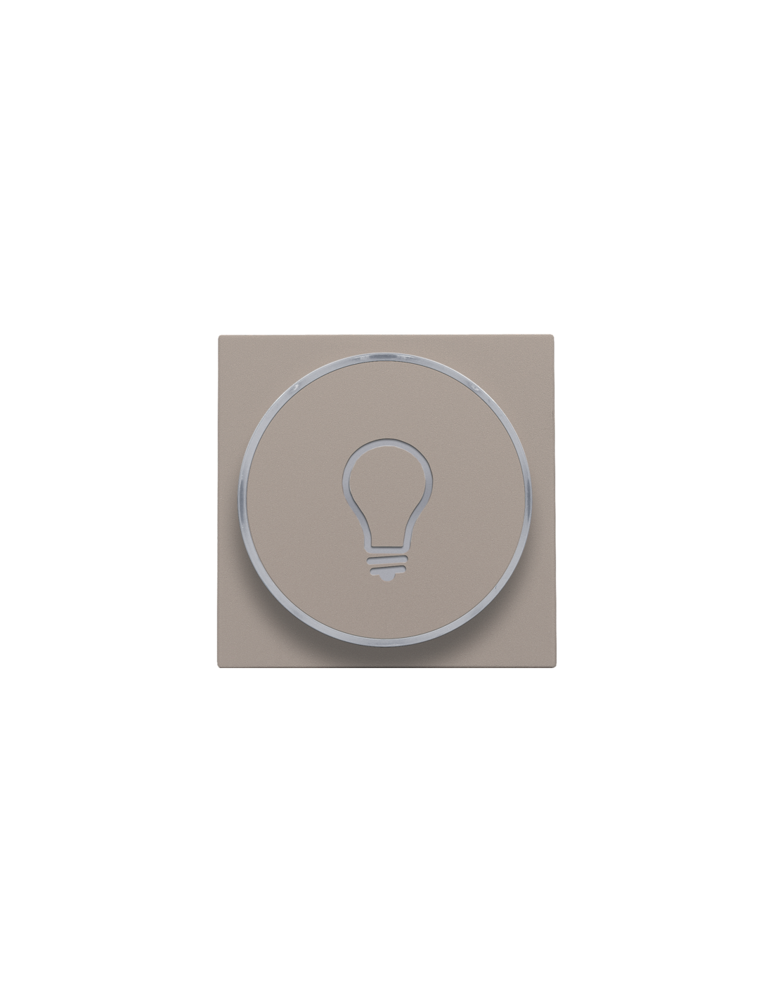Set de finition avec anneau transparent avec symbole lampe pour bouton-poussoir 6 A avec LED couleur ambre avec culot E10, couleur bronze coated