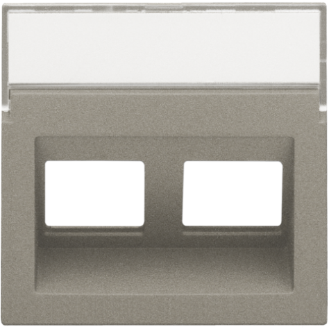 Enjoliveur data 2x RJ sortie oblique, couleur bronze coated