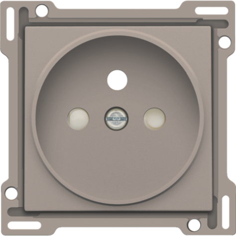 Set de finition pour prise de courant avec broche de terre et obturateurs de protection, profondeur d’encastrement de 21 mm, couleur bronze coated