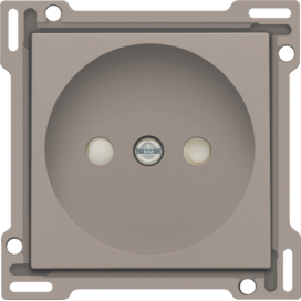 Set de finition pour prise de courant sans terre, avec obturateurs de protection, profondeur d’encastrement de 21 mm, couleur bronze coated