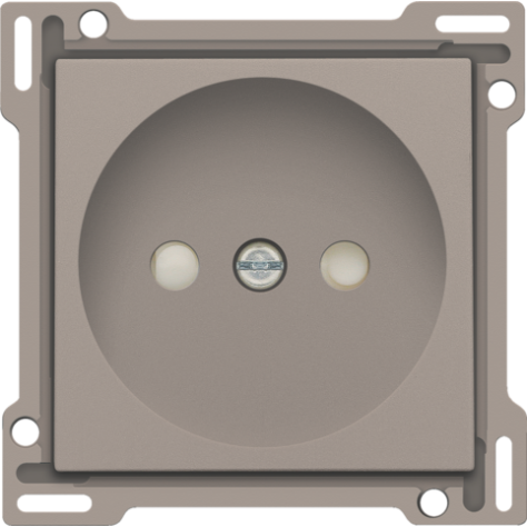 Set de finition pour prise de courant sans terre, avec obturateurs de protection, profondeur d’encastrement de 21 mm, couleur bronze coated