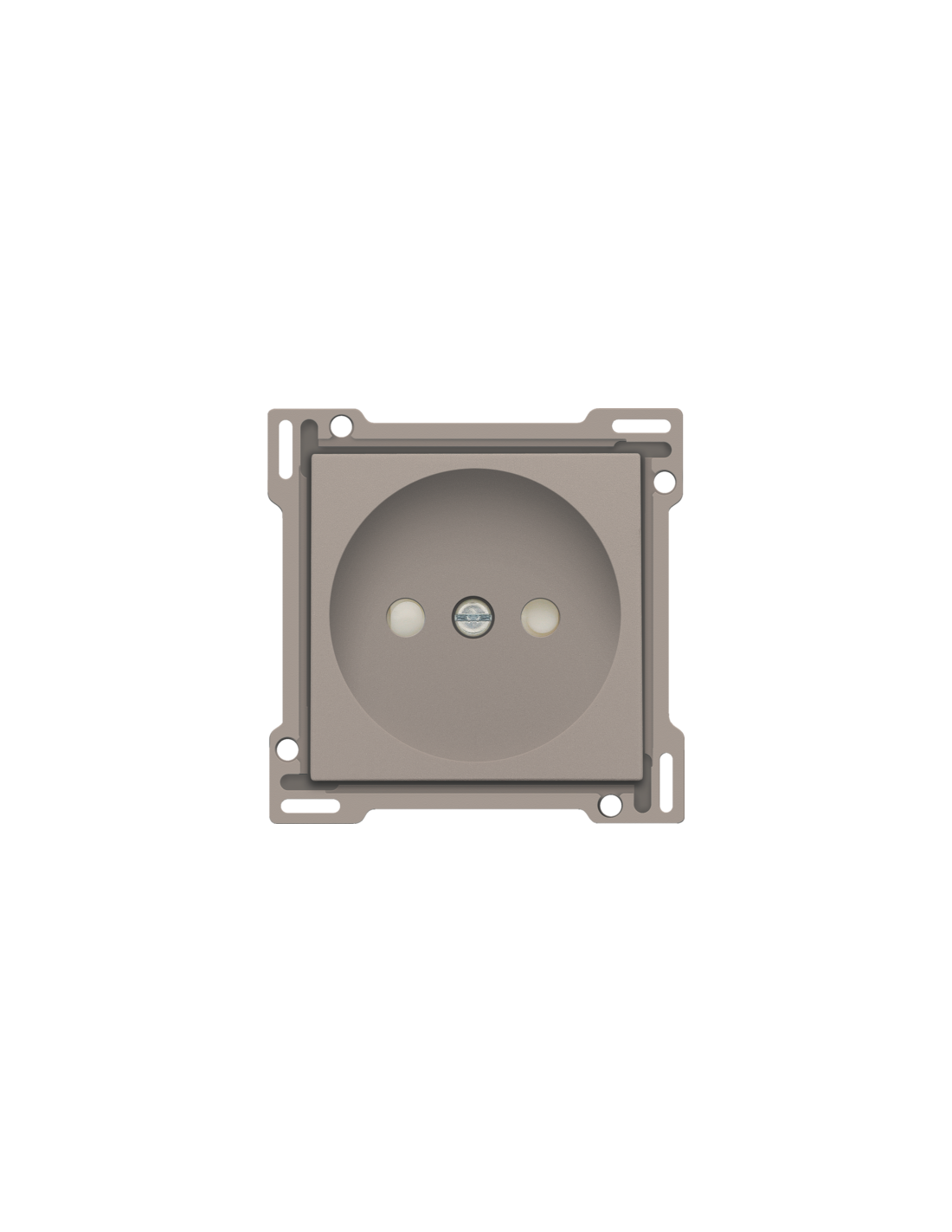 Set de finition pour prise de courant sans terre, avec obturateurs de protection, profondeur d’encastrement de 21 mm, couleur bronze coated
