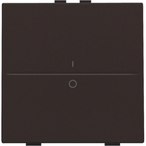 Touche simple avec marquage I et 0 pour interrupteur sans fil ou bouton-poussoir à deux boutons de command, couleur dark brown coated
