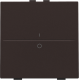 Touche simple avec marquage I et 0 pour interrupteur sans fil ou bouton-poussoir à deux boutons de command, couleur dark brown coated