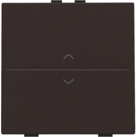 Touche simple avec flèches vers le haut et vers le bas pour interrupteur sans fil ou bouton-poussoir à 2 boutons de commande, couleur dark brown coated