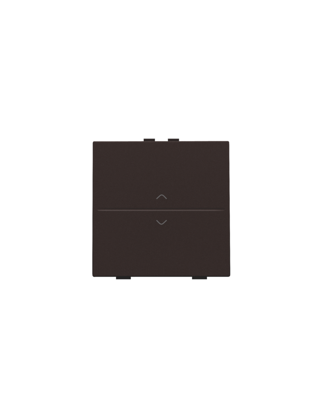 Touche simple avec flèches vers le haut et vers le bas pour interrupteur sans fil ou bouton-poussoir à 2 boutons de commande, couleur dark brown coated
