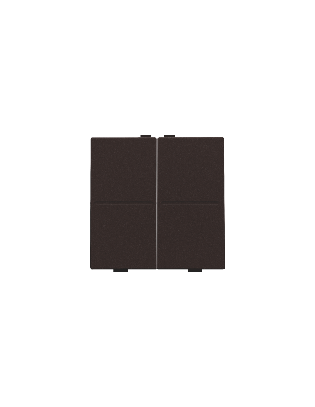Touche double pour interrupteur sans fil ou bouton-poussoir à 4 boutons de commande, couleur dark brown coated
