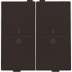 Touche double avec marquage I et 0 pour interrupteur sans fil ou bouton-poussoir à 4 boutons de commande, couleur dark brown coated