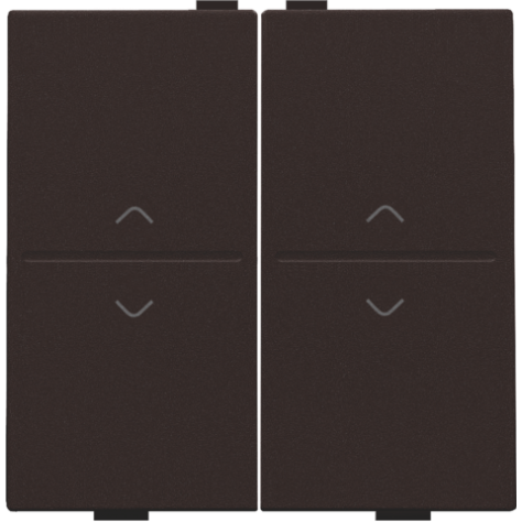 Touche double avec flèches vers le haut et vers le bas pour interrupteur sans fil ou bouton-poussoir à 4 boutons de commande, couleur dark brown coated