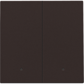 Set de finition avec lentille pour interrupteur électronique double ou bouton-poussoir, couleur dark brown coated