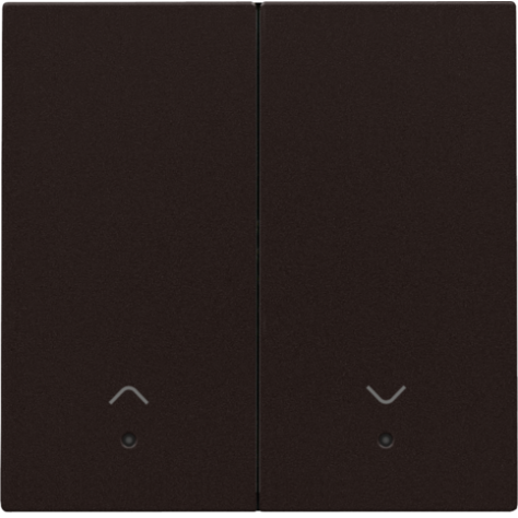 Set de finition avec lentille pour interrupteur pour volets électroniques double, couleur dark brown coated